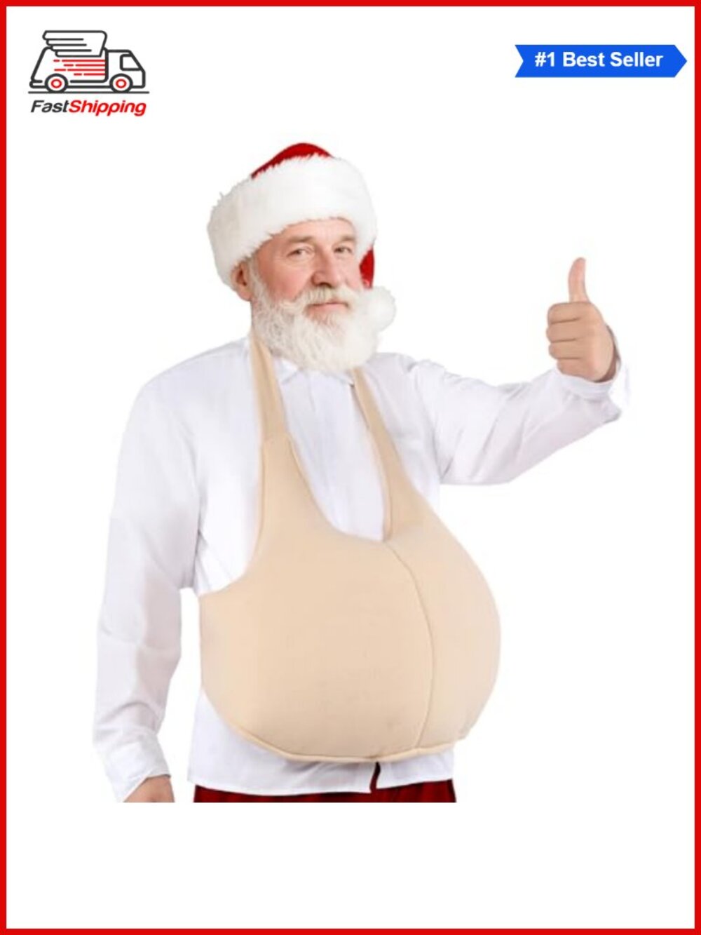 🎅 Santa Belly Stuffer Costume Padded Fat Suit Halter Neck Christmas